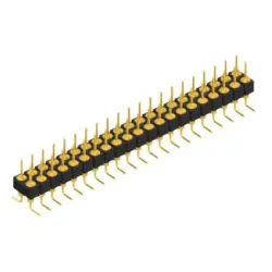 Pin header, 42 pole, pitch 2.54 mm, angled, black, MK 226 SMD 42 G