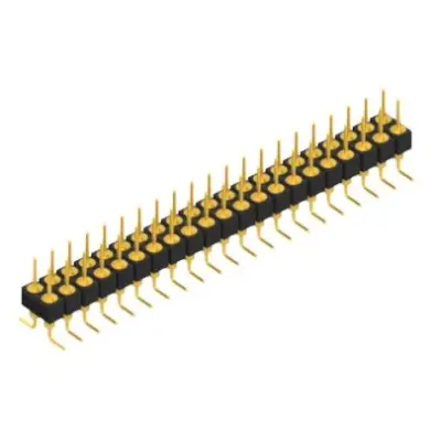 Pin header, 42 pole, pitch 2.54 mm, angled, black, MK 226 SMD 42 G - 1