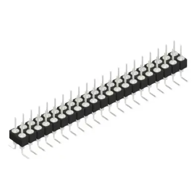 Pin header, 42 pole, pitch 2.54 mm, angled, black, MK 226 SMD 42 Z - 1