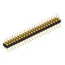 Pin header, 44 pole, pitch 2.54 mm, angled, black, MK 226 SMD 44 G
