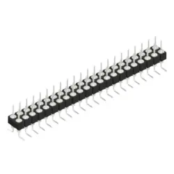 Pin header, 44 pole, pitch 2.54 mm, angled, black, MK 226 SMD 44 Z