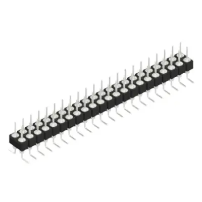Pin header, 44 pole, pitch 2.54 mm, angled, black, MK 226 SMD 44 Z - 1