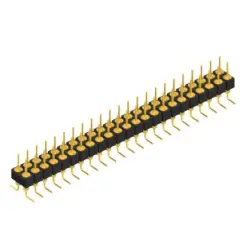 Pin header, 46 pole, pitch 2.54 mm, angled, black, MK 226 SMD 46 G
