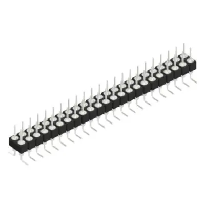 Pin header, 46 pole, pitch 2.54 mm, angled, black, MK 226 SMD 46 Z - 1