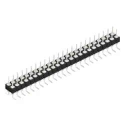 Pin header, 48 pole, pitch 2.54 mm, angled, black, MK 226 SMD 48 Z
