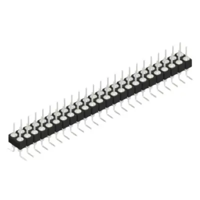 Pin header, 48 pole, pitch 2.54 mm, angled, black, MK 226 SMD 48 Z - 1