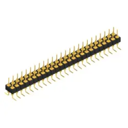 Pin header, 50 pole, pitch 2.54 mm, angled, black, MK 226 SMD 50 G