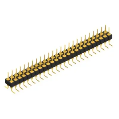 Pin header, 50 pole, pitch 2.54 mm, angled, black, MK 226 SMD 50 G - 1