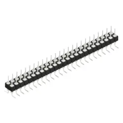 Pin header, 50 pole, pitch 2.54 mm, angled, black, MK 226 SMD 50 Z