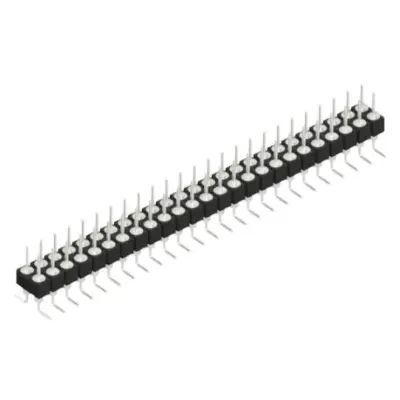 Pin header, 50 pole, pitch 2.54 mm, angled, black, MK 226 SMD 50 Z - 1