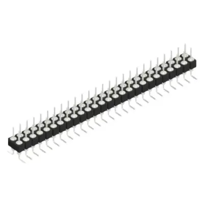 Pin header, 52 pole, pitch 2.54 mm, angled, black, MK 226 SMD 52 Z - 1