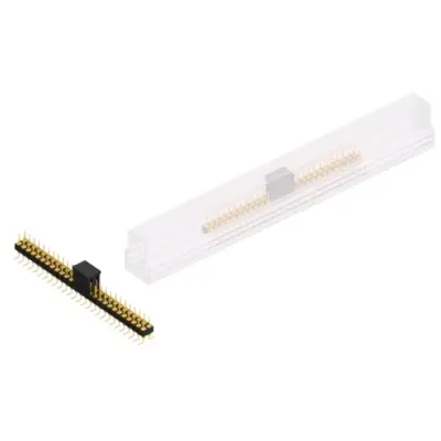 Pin header, 54 pole, pitch 2.54 mm, angled, black, MK 226 SMD 54 G B SM - 1