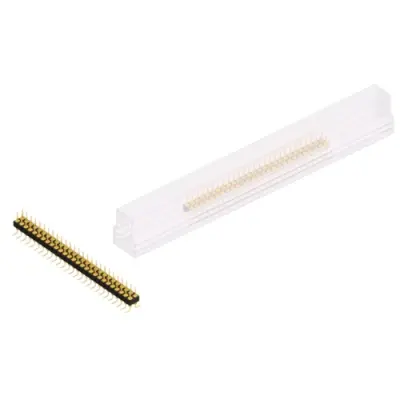 Pin header, 54 pole, pitch 2.54 mm, angled, black, MK 226 SMD 54 G SM - 1