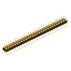 Pin header, 56 pole, pitch 2.54 mm, angled, black, MK 226 SMD 56 G