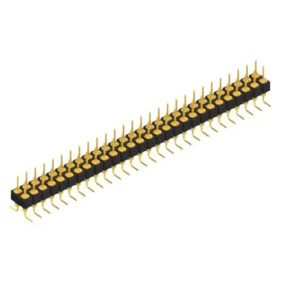 Pin header, 56 pole, pitch 2.54 mm, angled, black, MK 226 SMD 56 G - 1