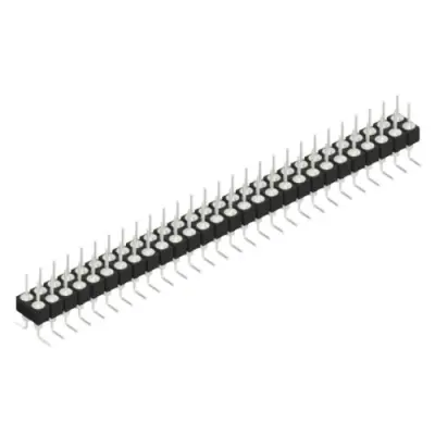 Pin header, 56 pole, pitch 2.54 mm, angled, black, MK 226 SMD 56 Z - 1