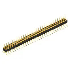 Pin header, 58 pole, pitch 2.54 mm, angled, black, MK 226 SMD 58 G