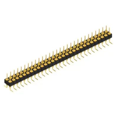 Pin header, 58 pole, pitch 2.54 mm, angled, black, MK 226 SMD 58 G - 1