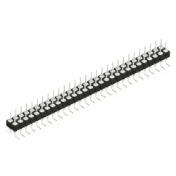 Pin header, 58 pole, pitch 2.54 mm, angled, black, MK 226 SMD 58 Z