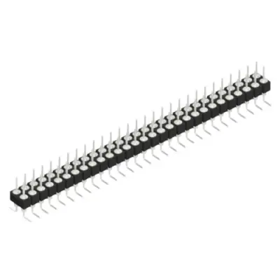 Pin header, 58 pole, pitch 2.54 mm, angled, black, MK 226 SMD 58 Z - 1