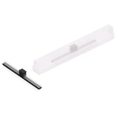 Pin header, 58 pole, pitch 2.54 mm, angled, black, MK 226 SMD 58 Z B SM - 1