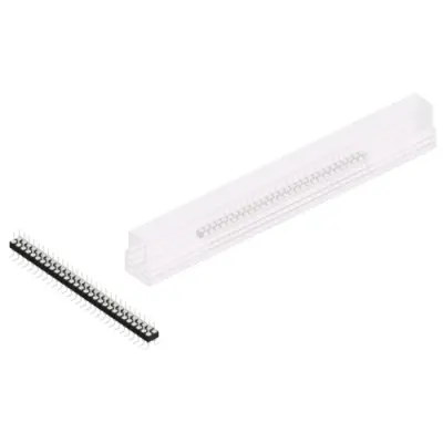 Pin header, 58 pole, pitch 2.54 mm, angled, black, MK 226 SMD 58 Z SM - 1