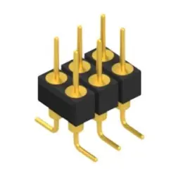 Pin header, 6 pole, pitch 2.54 mm, angled, black, MK 226 SMD 6 G