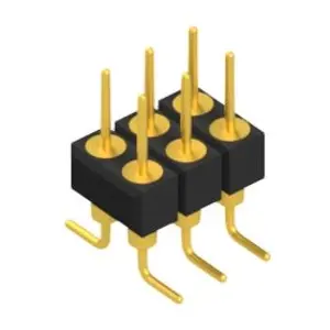 Pin header, 6 pole, pitch 2.54 mm, angled, black, MK 226 SMD 6 G - 1