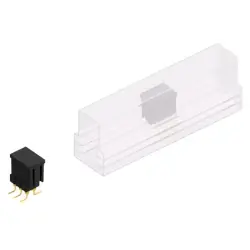 Pin header, 6 pole, pitch 2.54 mm, angled, black, MK 226 SMD 6 G B SM
