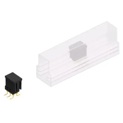 Pin header, 6 pole, pitch 2.54 mm, angled, black, MK 226 SMD 6 G B SM - 1