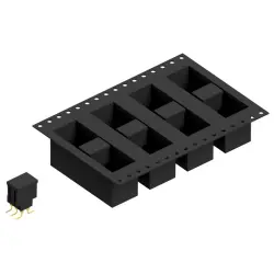Pin header, 6 pole, pitch 2.54 mm, angled, black, MK 226 SMD 6 G B TR
