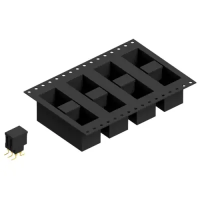 Pin header, 6 pole, pitch 2.54 mm, angled, black, MK 226 SMD 6 G B TR - 1