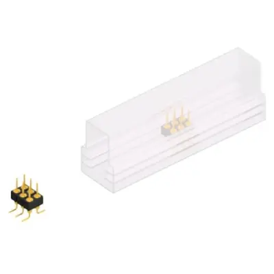 Pin header, 6 pole, pitch 2.54 mm, angled, black, MK 226 SMD 6 G SM - 1
