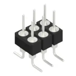 Pin header, 6 pole, pitch 2.54 mm, angled, black, MK 226 SMD 6 Z