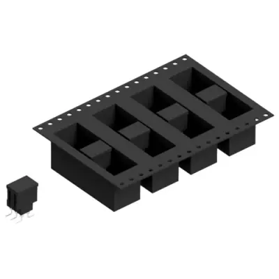 Pin header, 6 pole, pitch 2.54 mm, angled, black, MK 226 SMD 6 Z B TR - 1