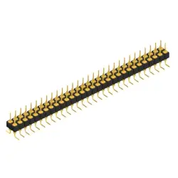Pin header, 60 pole, pitch 2.54 mm, angled, black, MK 226 SMD 60 G