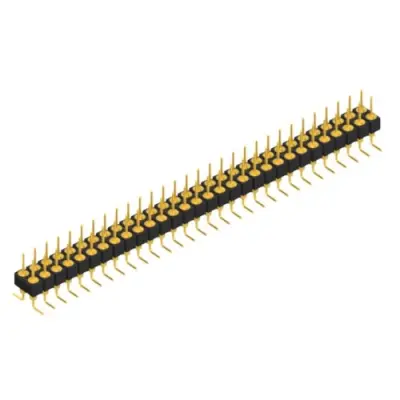Pin header, 60 pole, pitch 2.54 mm, angled, black, MK 226 SMD 60 G - 1