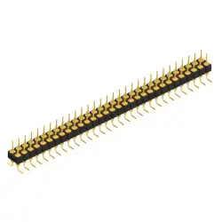 Pin header, 62 pole, pitch 2.54 mm, angled, black, MK 226 SMD 62 G
