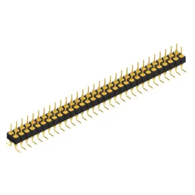 Pin header, 62 pole, pitch 2.54 mm, angled, black, MK 226 SMD 62 G - 1