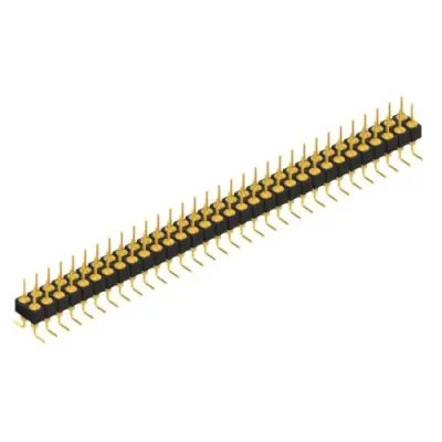 Pin header, 64 pole, pitch 2.54 mm, angled, black, MK 226 SMD 64 G - 1
