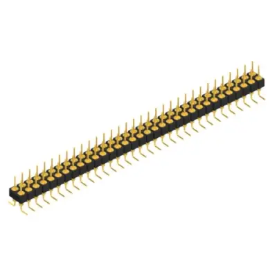 Pin header, 66 pole, pitch 2.54 mm, angled, black, MK 226 SMD 66 G - 1