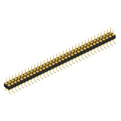 Pin header, 68 pole, pitch 2.54 mm, angled, black, MK 226 SMD 68 G - 1