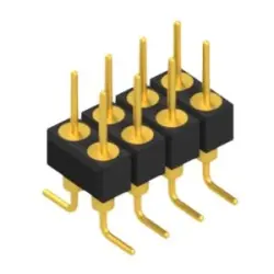 Pin header, 8 pole, pitch 2.54 mm, angled, black, MK 226 SMD 8 G