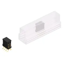 Pin header, 8 pole, pitch 2.54 mm, angled, black, MK 226 SMD 8 G B SM