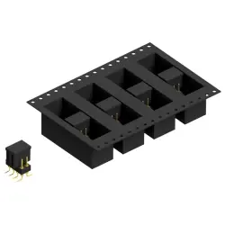 Pin header, 8 pole, pitch 2.54 mm, angled, black, MK 226 SMD 8 G B TR