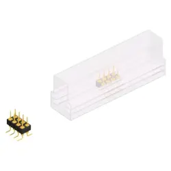 Pin header, 8 pole, pitch 2.54 mm, angled, black, MK 226 SMD 8 G SM