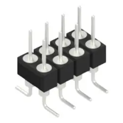 Pin header, 8 pole, pitch 2.54 mm, angled, black, MK 226 SMD 8 Z