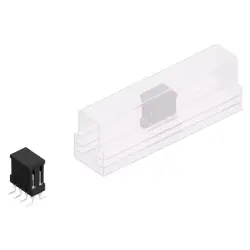 Pin header, 8 pole, pitch 2.54 mm, angled, black, MK 226 SMD 8 Z B SM