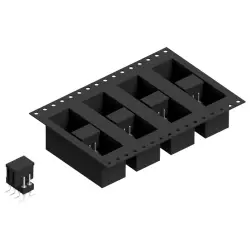 Pin header, 8 pole, pitch 2.54 mm, angled, black, MK 226 SMD 8 Z B TR