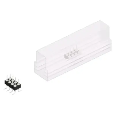 Pin header, 8 pole, pitch 2.54 mm, angled, black, MK 226 SMD 8 Z SM - 1